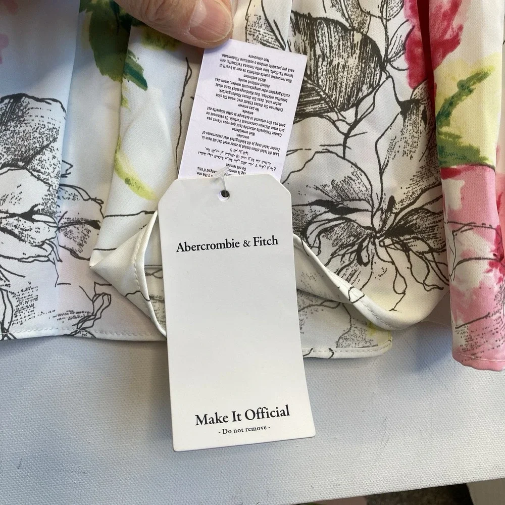 Abercrombie Fitch Maxi Tiered Ruffle Dress MP Pink Floral Strappy Flirty Y2K